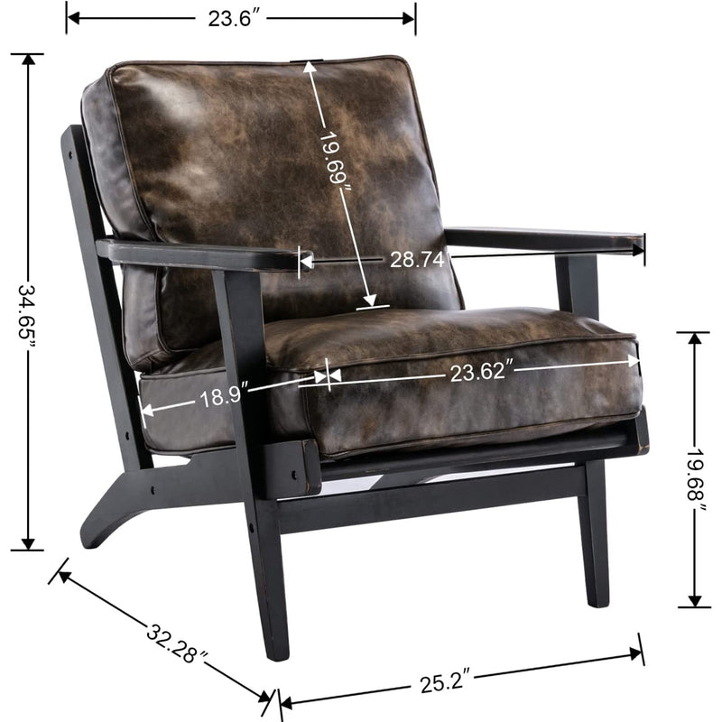 Modern Faux Leather Accent Chair