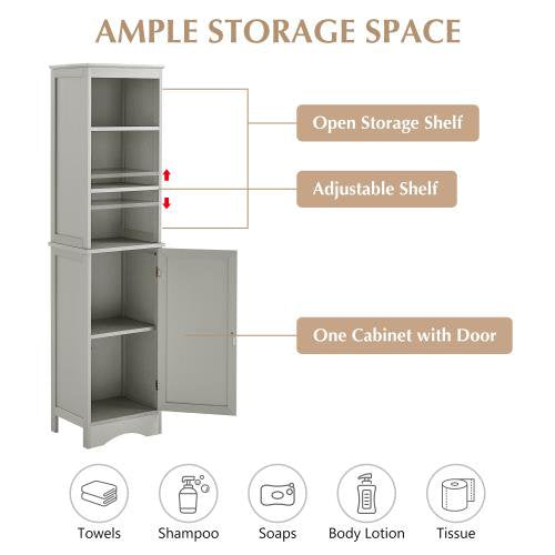 Modern Freestanding Tall Bathroom Locker Closet & Storage - DailySale