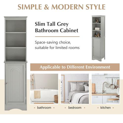 Modern Freestanding Tall Bathroom Locker Closet & Storage - DailySale