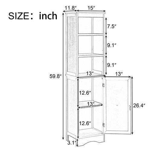 Modern Freestanding Tall Bathroom Locker Closet & Storage - DailySale