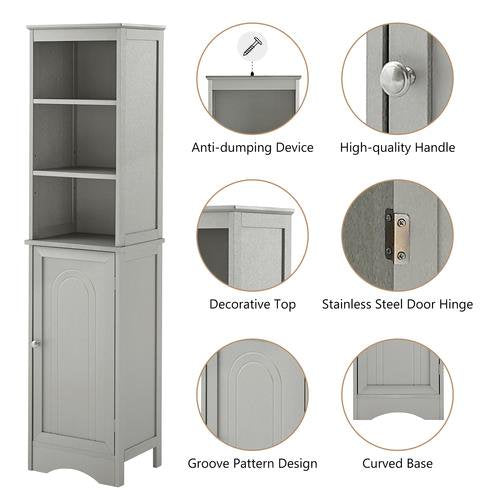 Modern Freestanding Tall Bathroom Locker Closet & Storage - DailySale