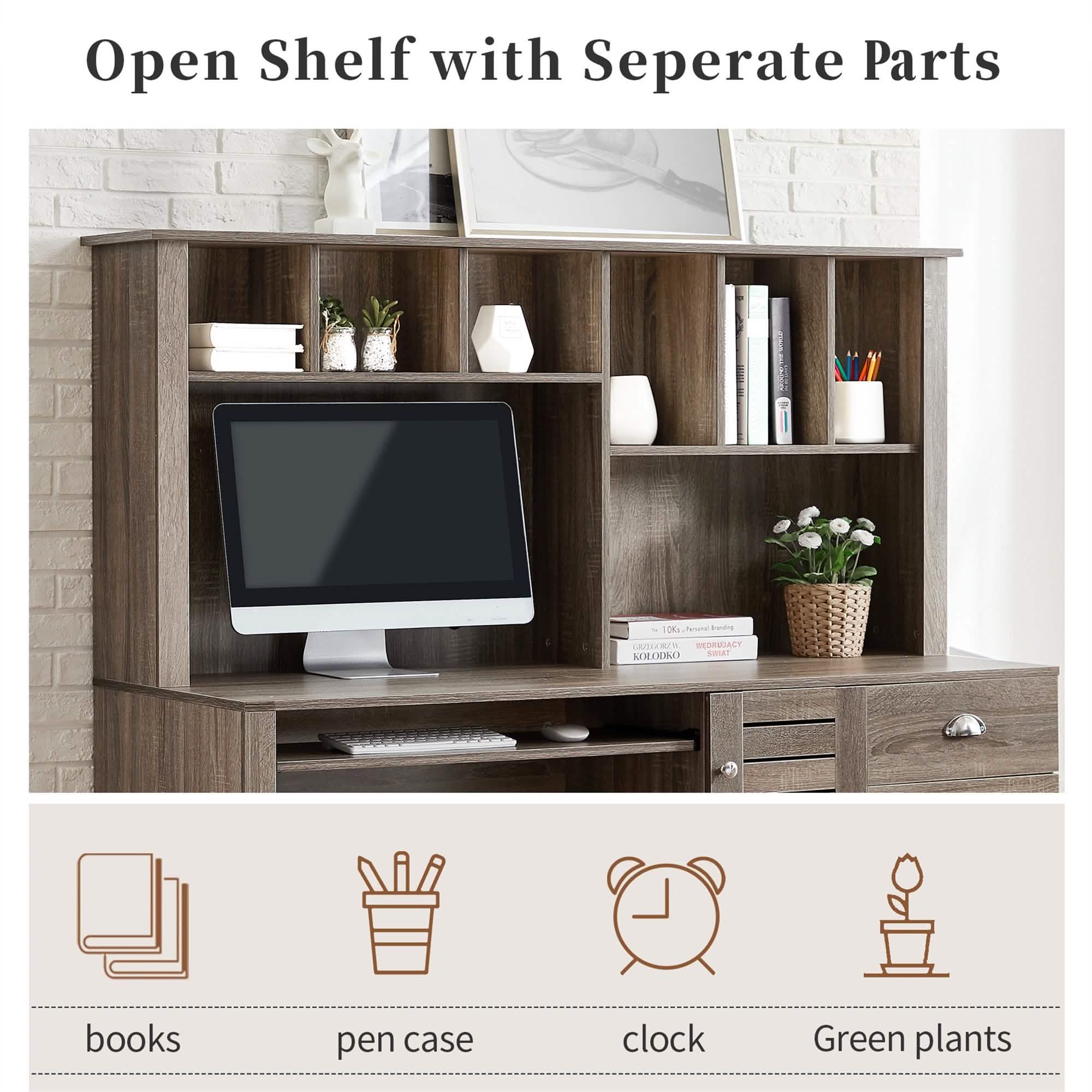 Modern Home Office Desk- 59" Computer Desk Table Furniture & Decor - DailySale