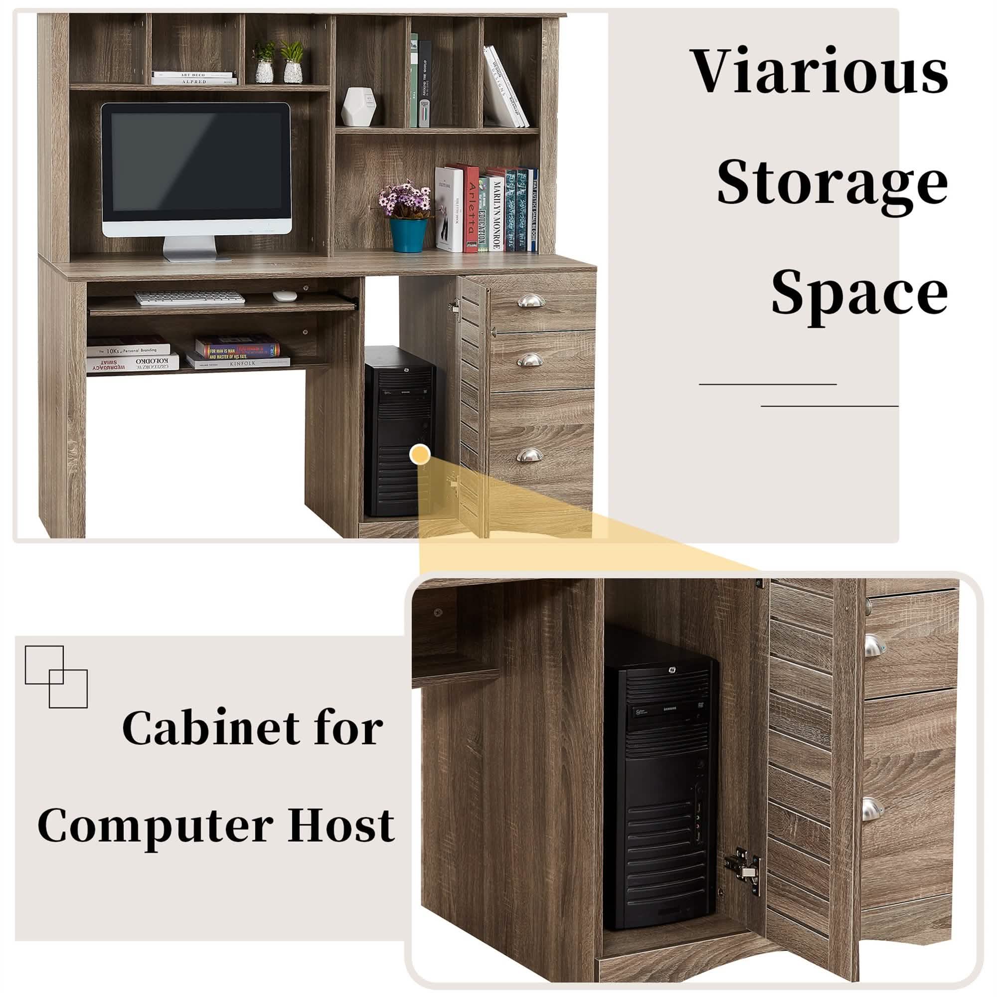 Modern Home Office Desk- 59" Computer Desk Table Furniture & Decor - DailySale