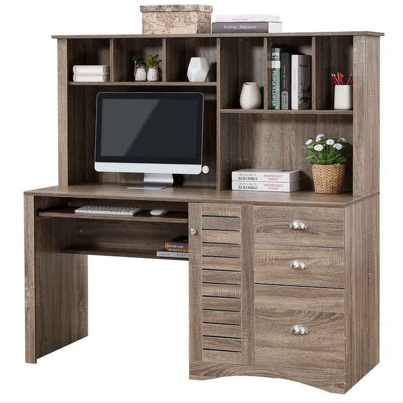 Modern Home Office Desk- 59" Computer Desk Table Furniture & Decor - DailySale
