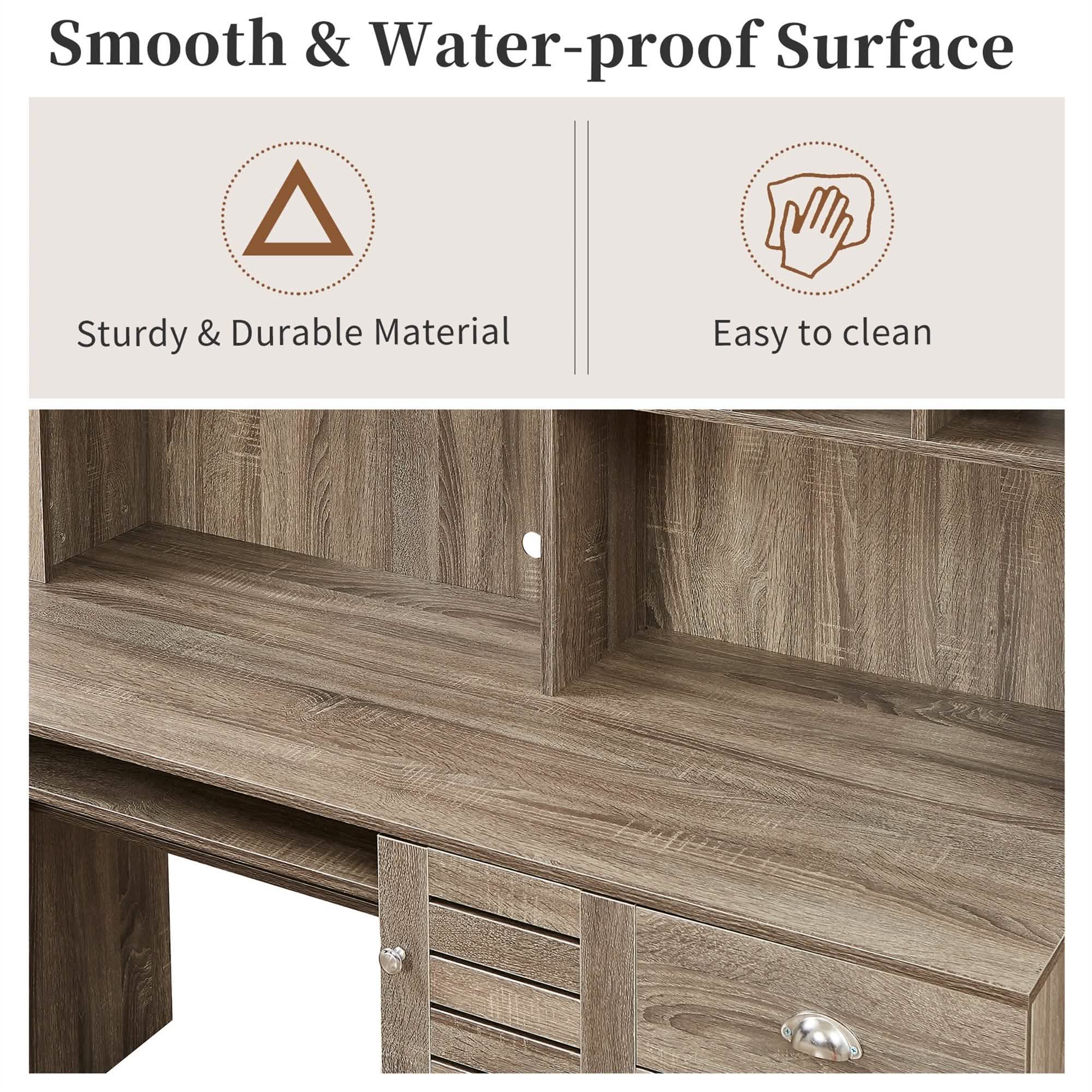 Modern Home Office Desk- 59" Computer Desk Table Furniture & Decor - DailySale