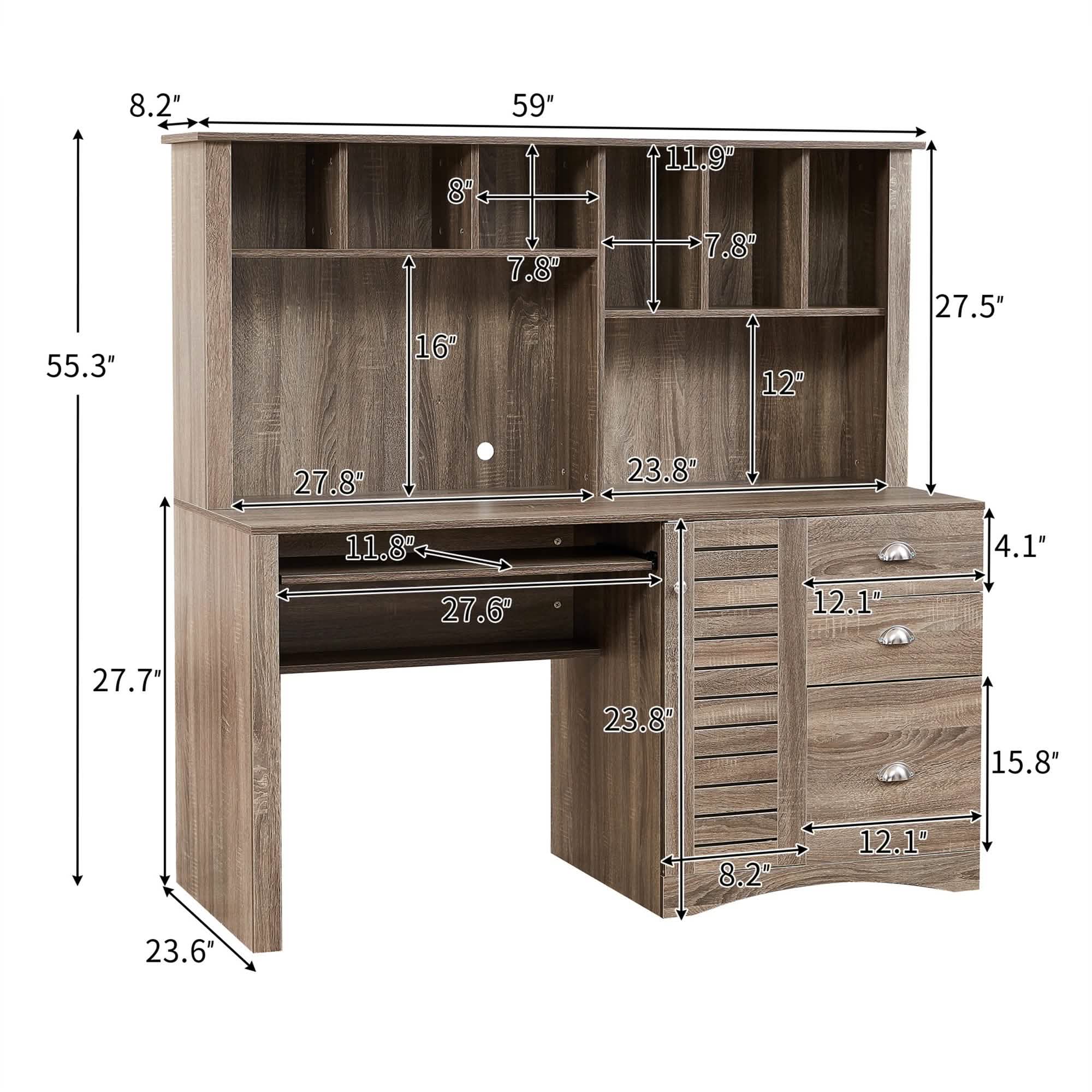Modern Home Office Desk- 59" Computer Desk Table Furniture & Decor - DailySale