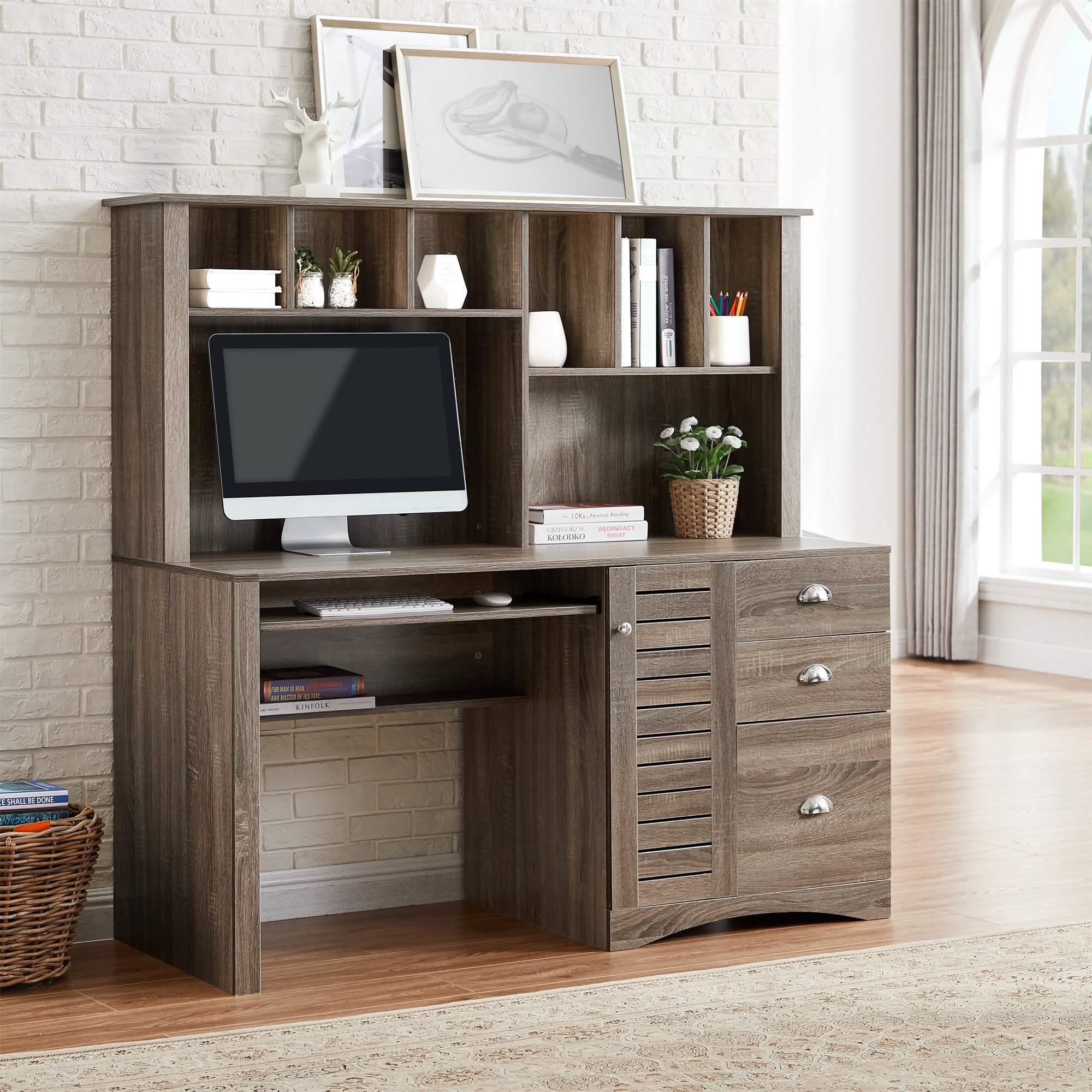 Modern Home Office Desk- 59" Computer Desk Table Furniture & Decor - DailySale