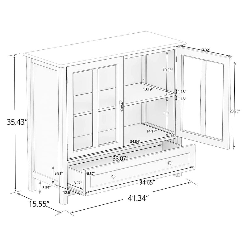Modern Storage Cabinet with Metal Handles Furniture & Decor - DailySale