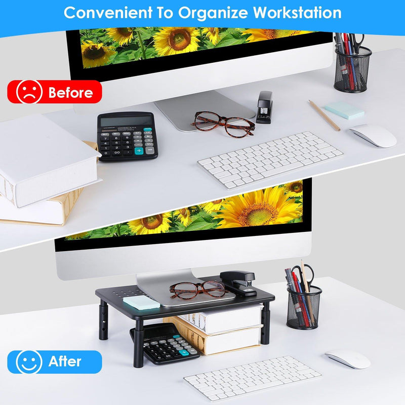 Monitor Stand Riser 3 Height Adjustable Desk Computer Accessories - DailySale