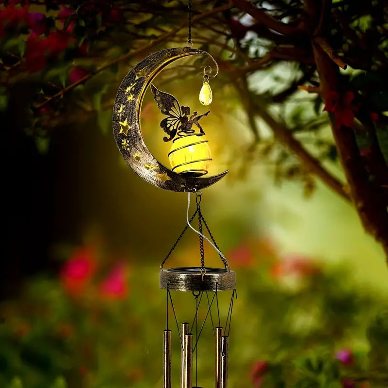 Moon Fairy Solar Wind Chimes Outdoor Garden & Patio - DailySale