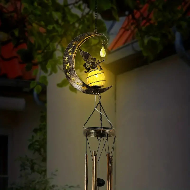 Moon Fairy Solar Wind Chimes Outdoor Garden & Patio - DailySale