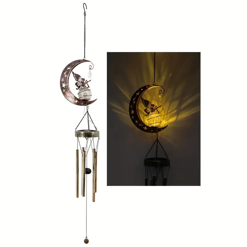 Moon Fairy Solar Wind Chimes Outdoor Garden & Patio - DailySale