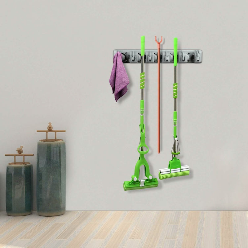 Mop Holder Wall Mount Hanger Organizer Storage Closet & Storage - DailySale