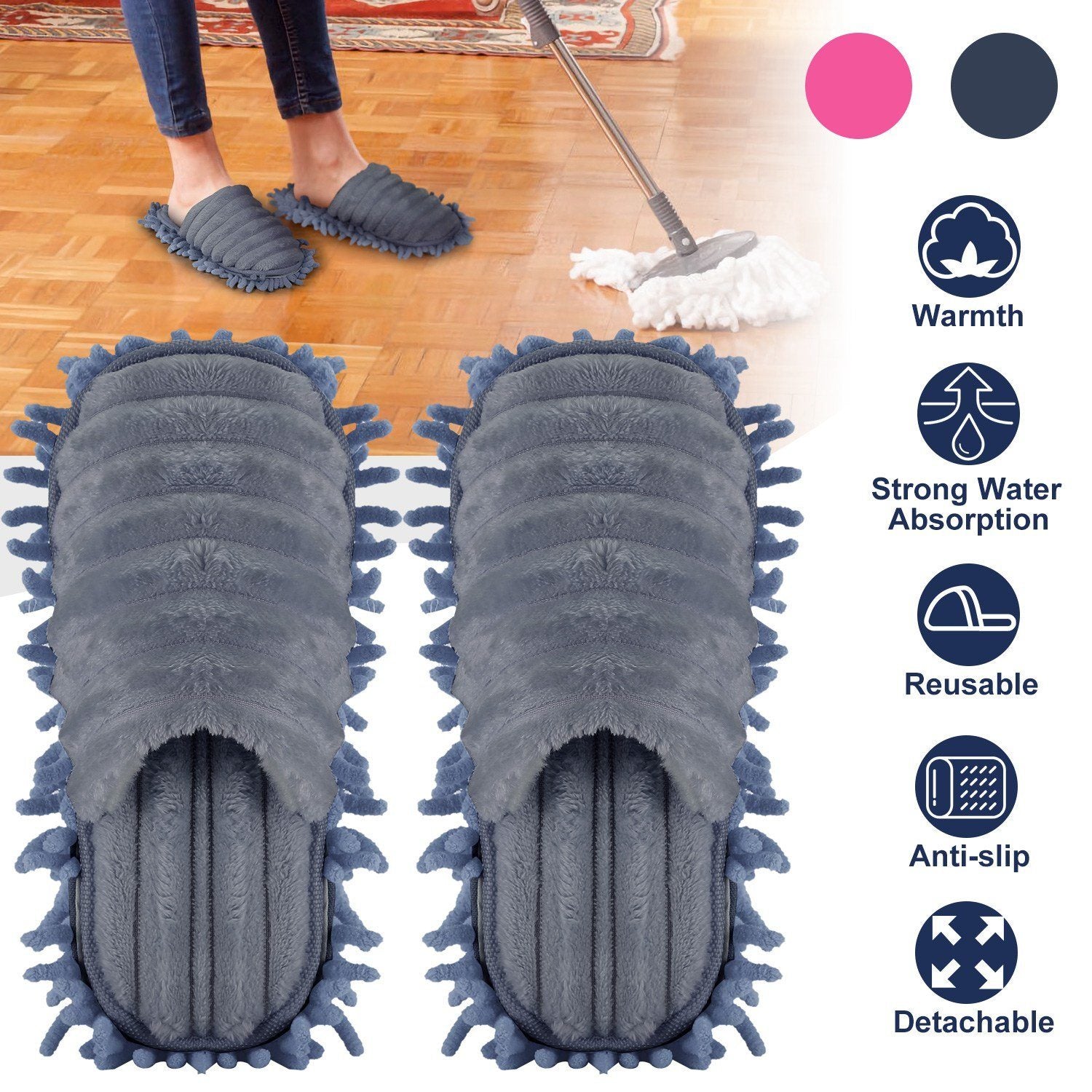 Mop Slippers Unisex Detachable Household Appliances - DailySale