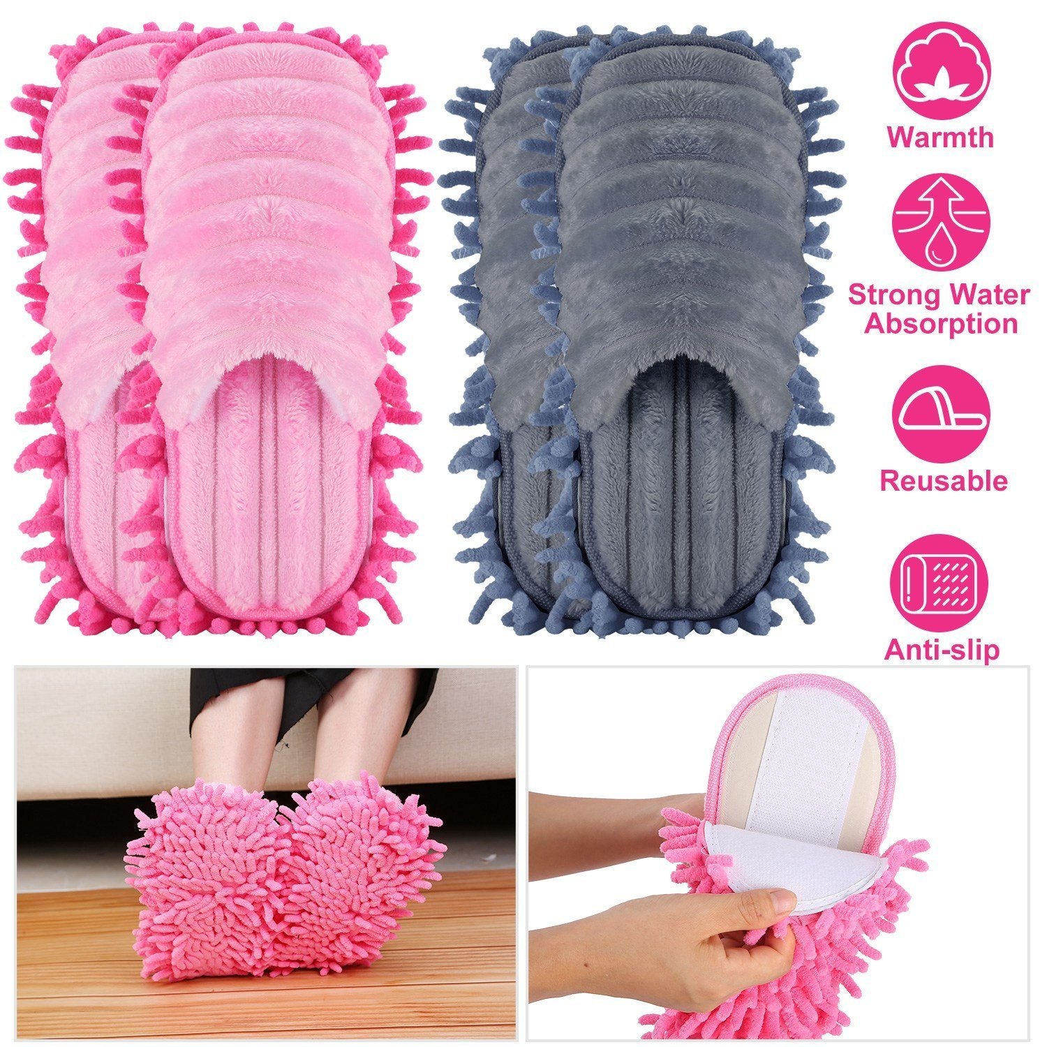 Mop Slippers Unisex Detachable Household Appliances - DailySale