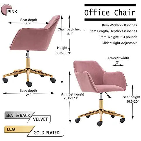 Morden Crush Velvet Home Office Chair Furniture & Decor - DailySale
