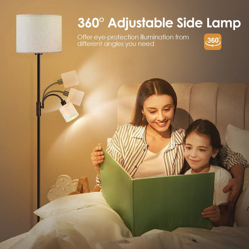 Mother Daughter Floor Lamp with Linen Shade Indoor Lighting - DailySale