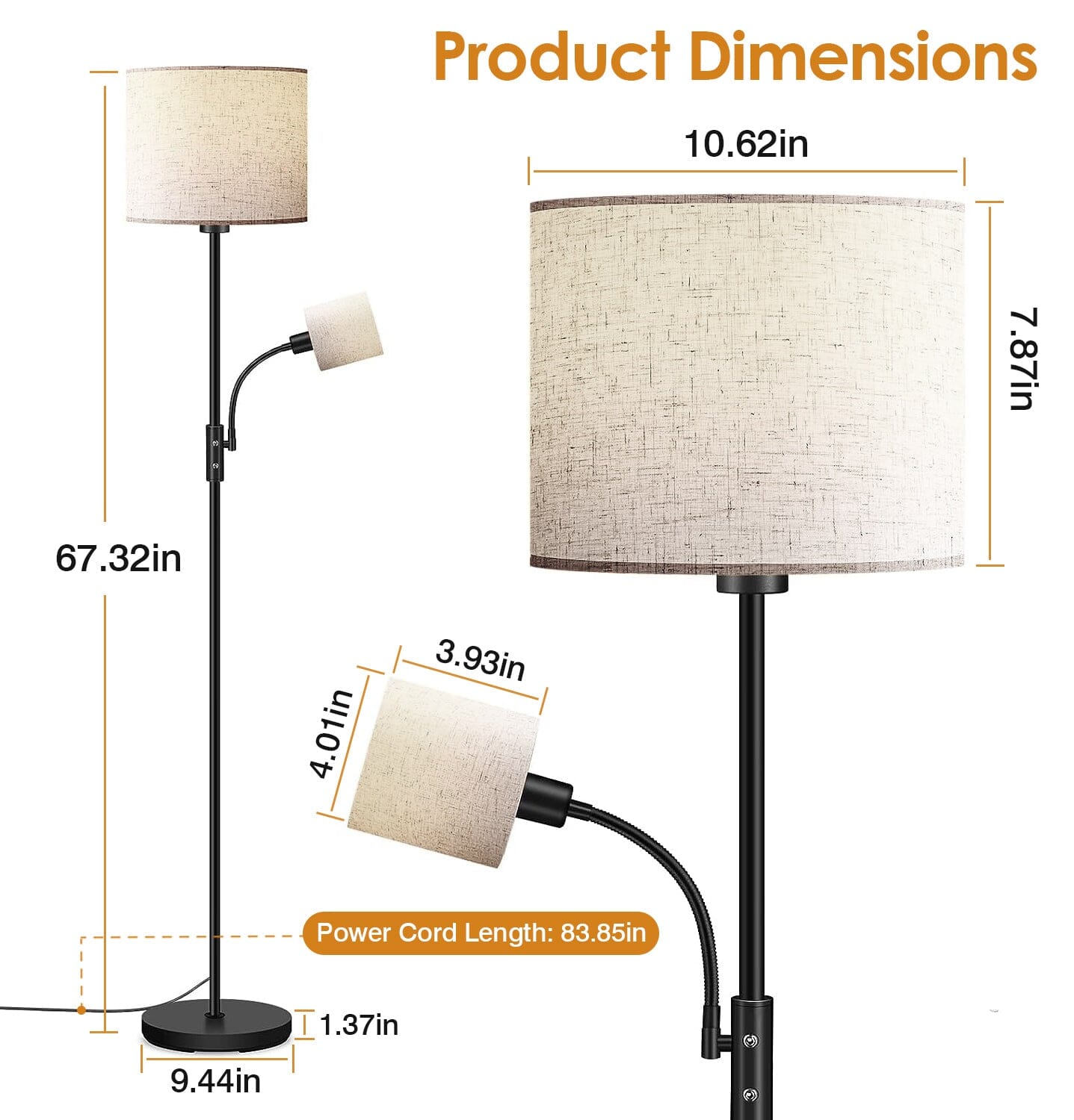 Mother Daughter Floor Lamp with Linen Shade Indoor Lighting - DailySale