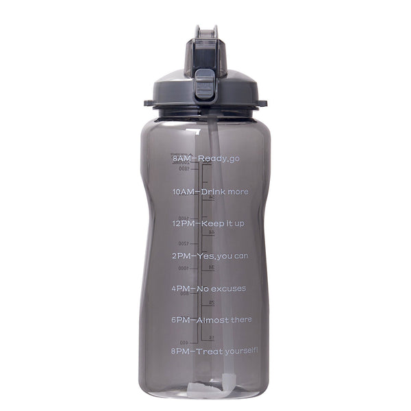 Motivational Time Marker 64 oz. Water Bottle Sports & Outdoors Black - DailySale