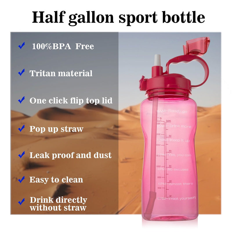 Motivational Time Marker 64 oz. Water Bottle Sports & Outdoors - DailySale