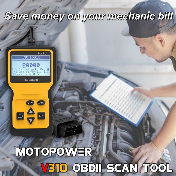 MOTOPOWER MP69033 OBD2 Scanner Universal Car Engine Fault Code Reader Automotive - DailySale