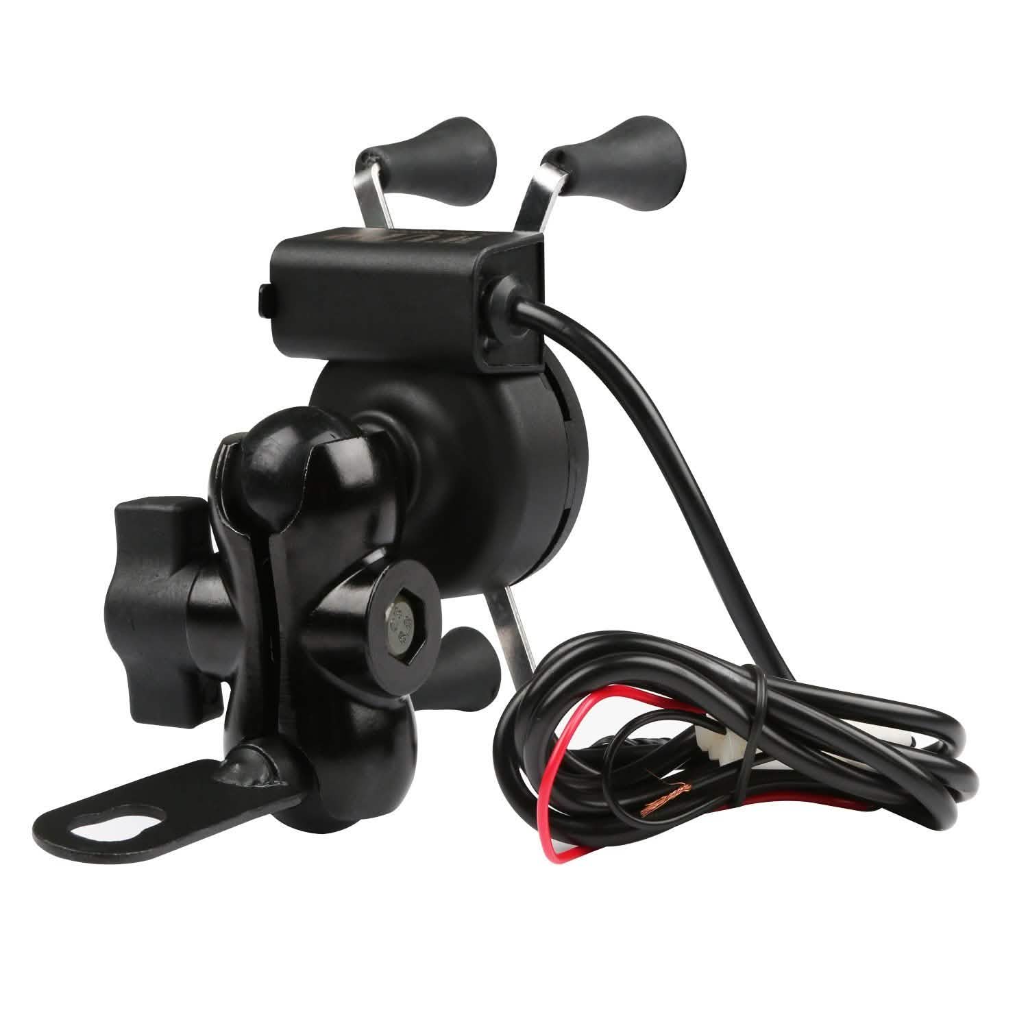 Motorcycle Handlebar Mount Holder with USB Charger Sports & Outdoors - DailySale
