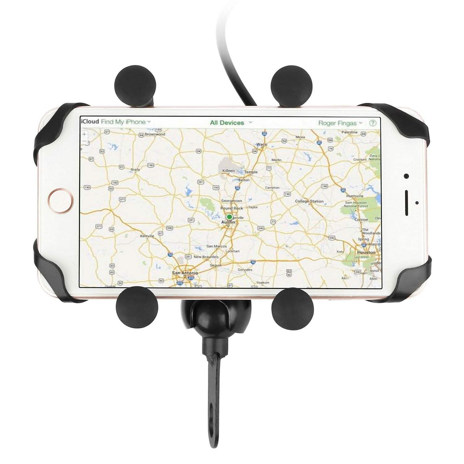 Motorcycle Handlebar Mount Holder with USB Charger Sports & Outdoors - DailySale