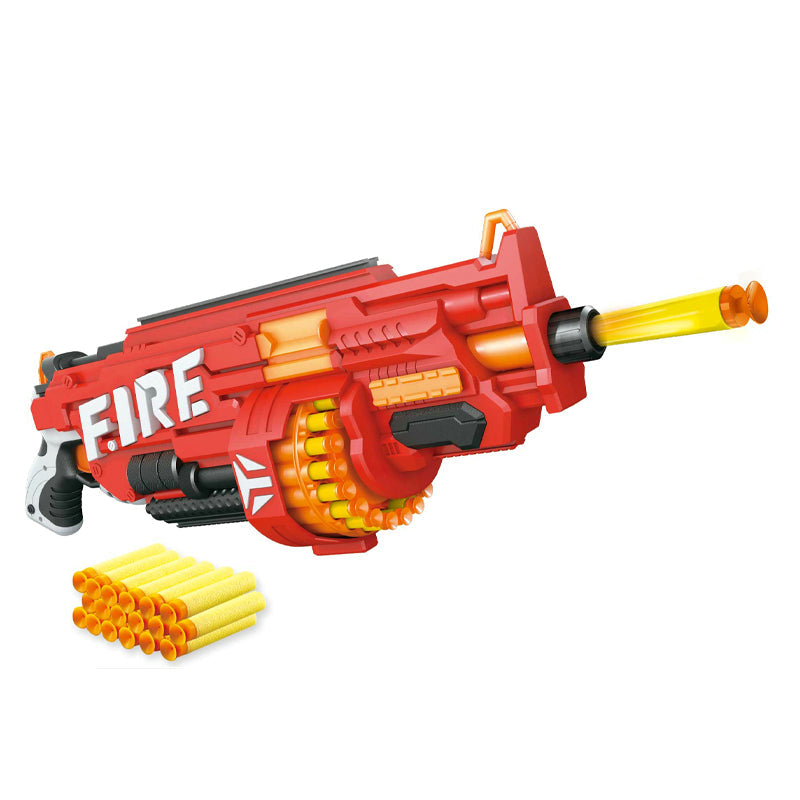 Motorized Fire Blasting Rush Attack Spinning Barrel Dart Gun Toys & Games - DailySale