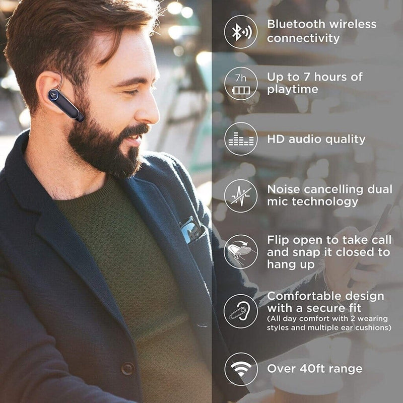 Motorola Boom 3+ Plus in-Ear Wireless Mono Bluetooth Headset Noise Cancellation Headphones - DailySale