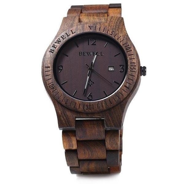 Movement Wrist Wood Watch Women's Shoes & Accessories Black - DailySale