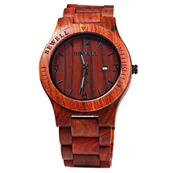 Movement Wrist Wood Watch Women's Shoes & Accessories Red - DailySale