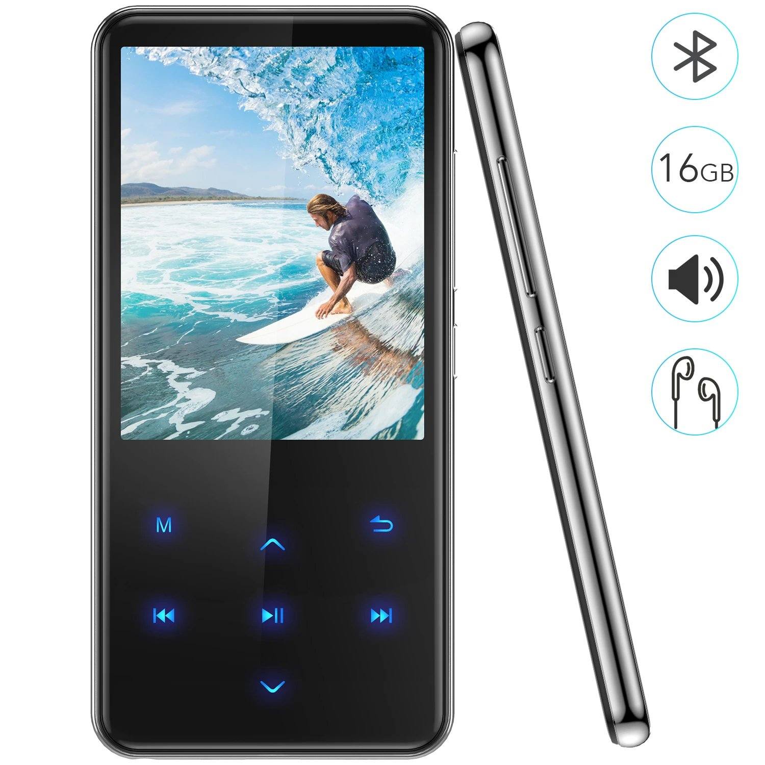 MP3 Player with 2.4in Screen Bluetooth 4.1/16GB/T01 Black Gadgets & Accessories - DailySale