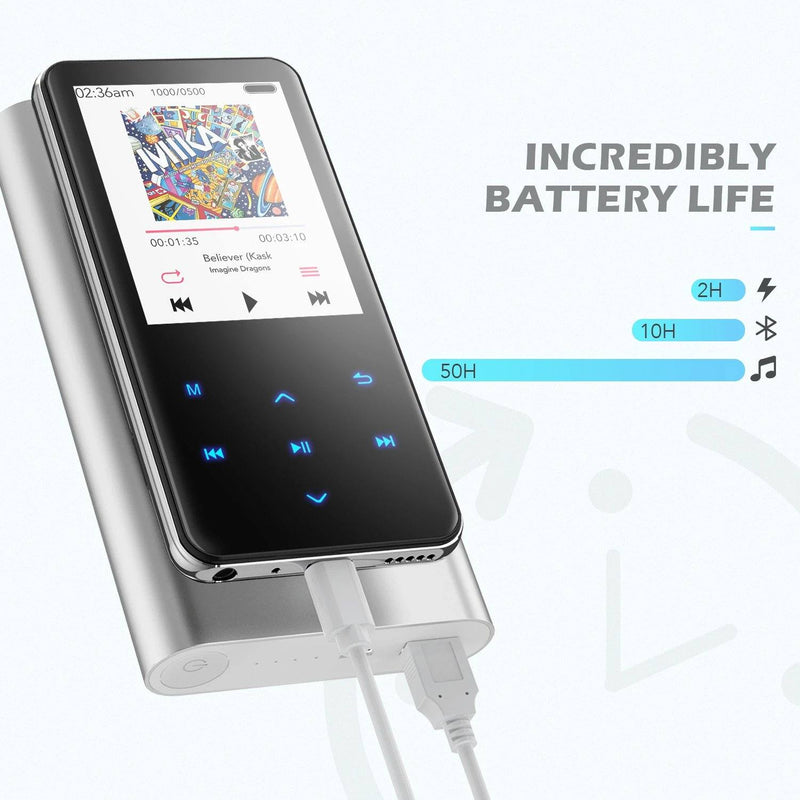 MP3 Player with 2.4in Screen Bluetooth 4.1/16GB/T01 Black Gadgets & Accessories - DailySale