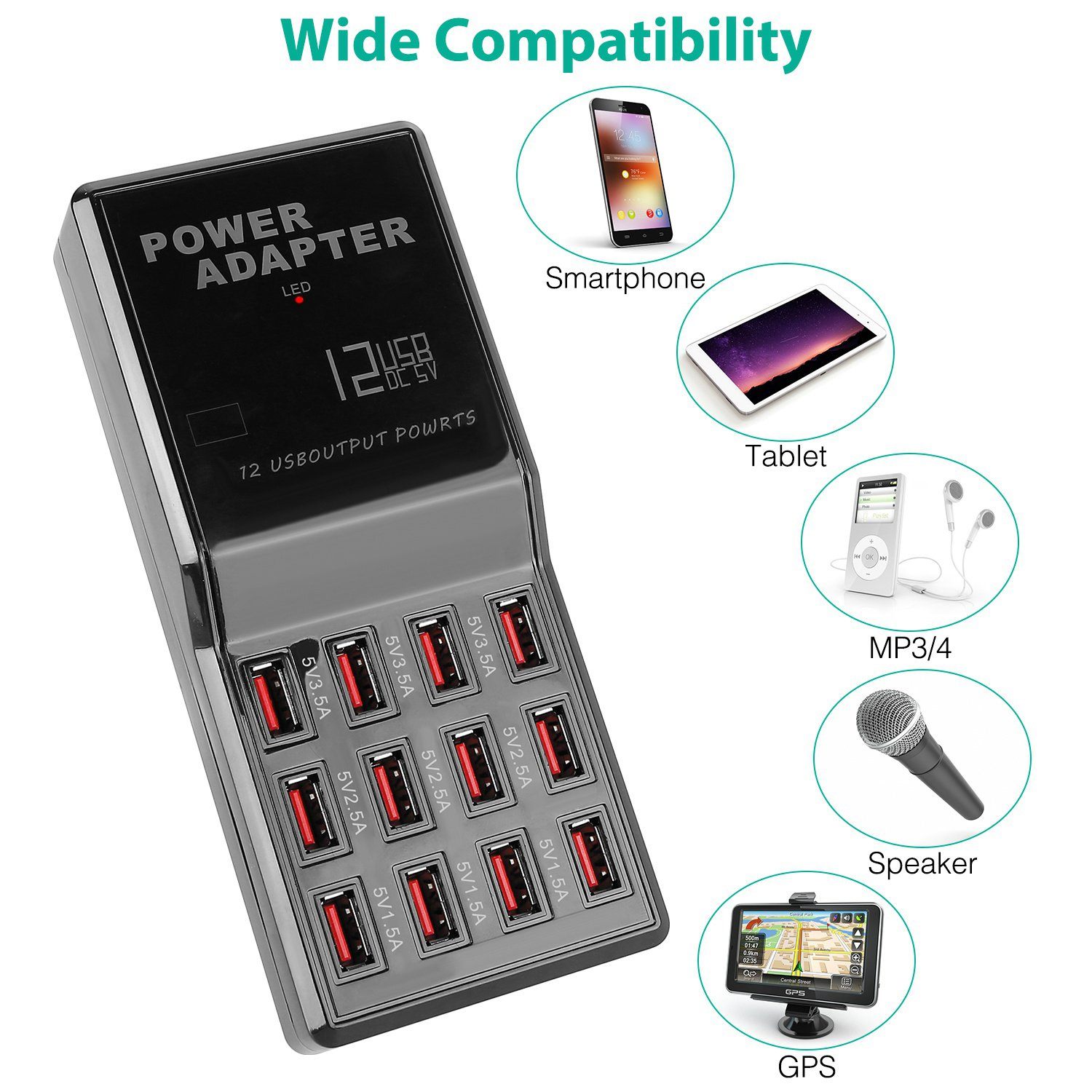 Multi 12 Port USB Charging Station Hub Mobile Accessories - DailySale