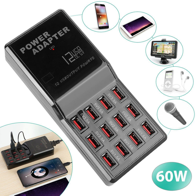 Multi 12 Port USB Charging Station Hub Mobile Accessories - DailySale