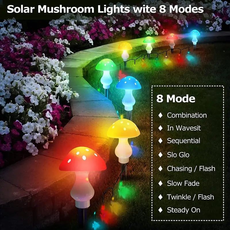 Multi-Color Changing LED Solar Mushroom Light Outdoor Lighting - DailySale