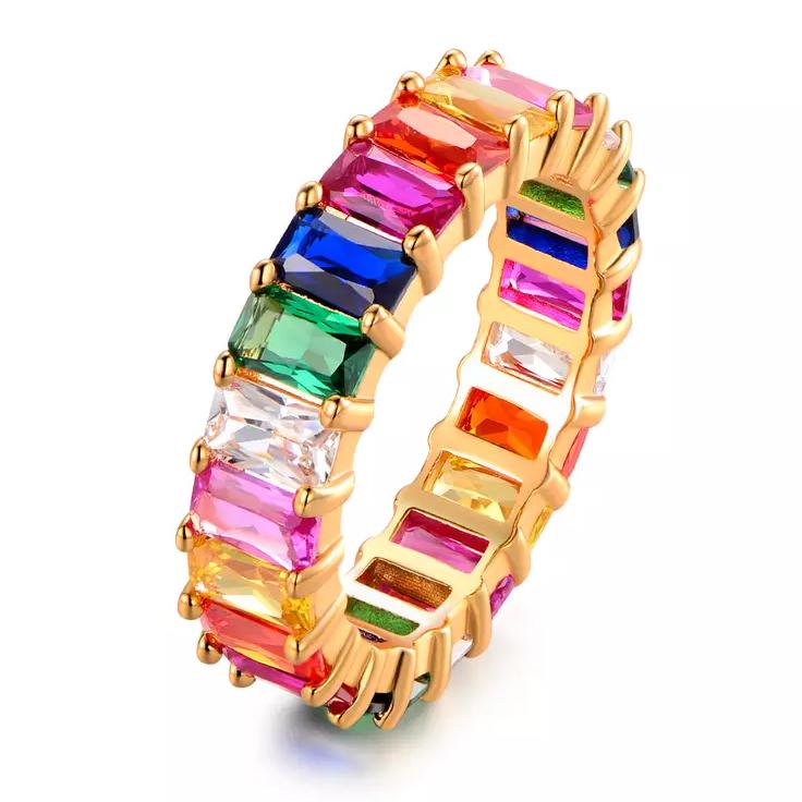 Multi-Color Eternity Ring Made with Swarovski Crystals Rings 5 - DailySale