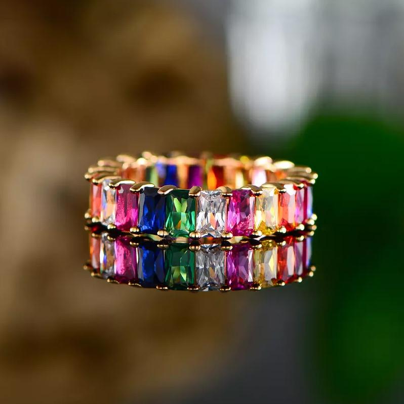 Multi-Color Eternity Ring Made with Swarovski Crystals Rings - DailySale