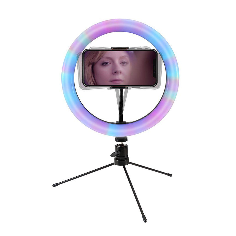 Multi-Color LED Selfie Ring Light with Small Tripod Mobile Accessories - DailySale