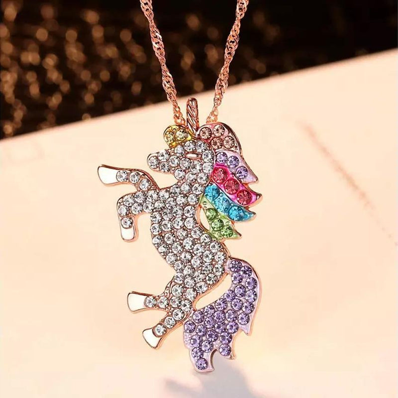 Multi-Colored Unicorn Swarovski Crystal Pendant Necklace Necklaces - DailySale