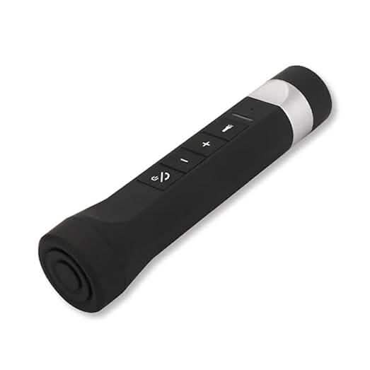 Multi-Function Bike Light Flashlight Bluetooth Speaker Handsfree Mic Support Sports & Outdoors Black - DailySale