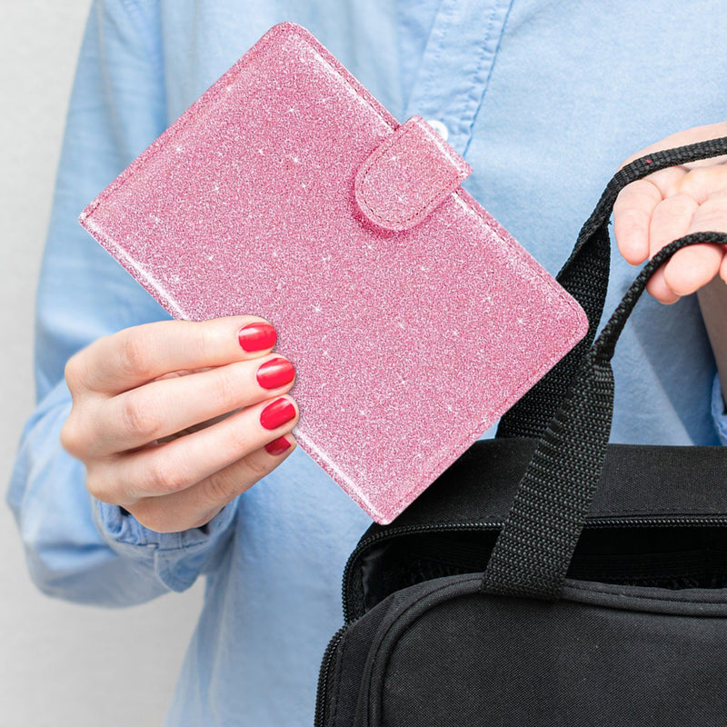 Multi Function Glitter Bling RFID Passport Organizer With CDC Vaccination Card Holder Bags & Travel - DailySale
