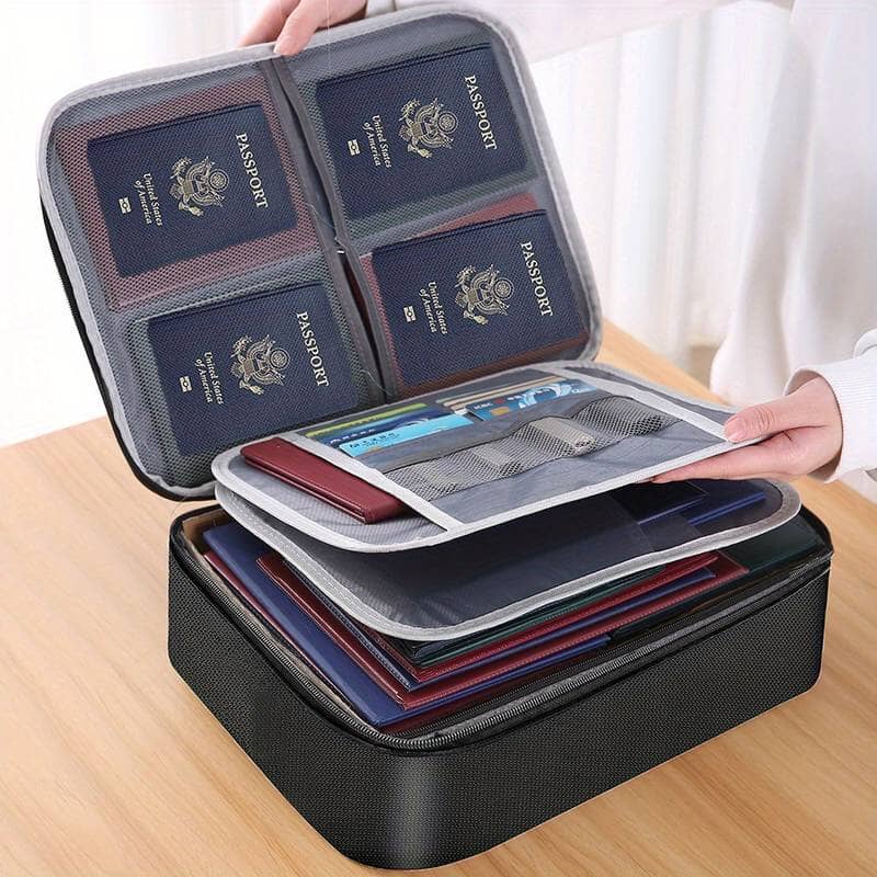 Multi-Layer Document Tickets Storage Bag Certificate File Organizer Case Bags & Travel Without Lock Black - DailySale