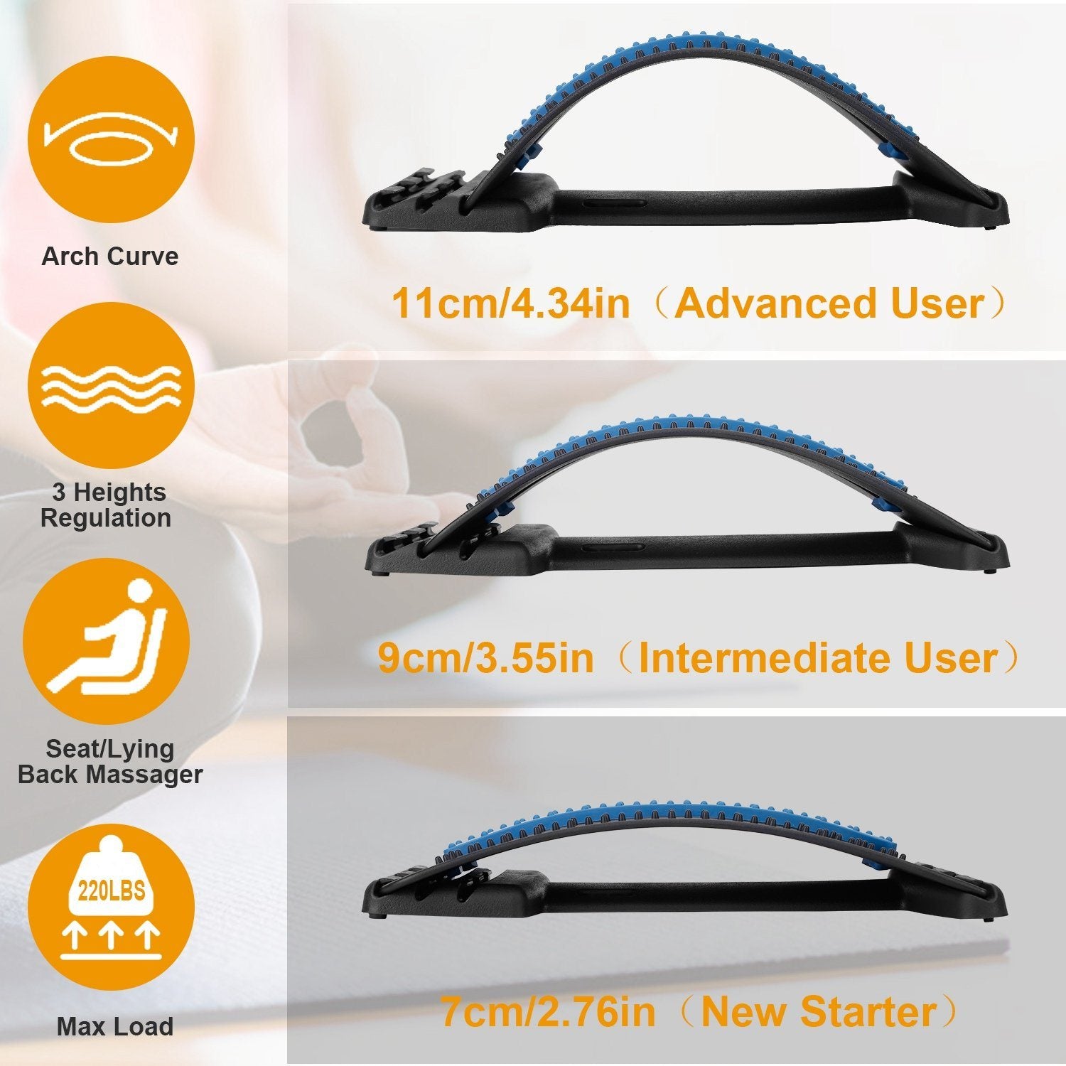 Multi-Level Lumbar Spinal Support Stretcher Wellness - DailySale