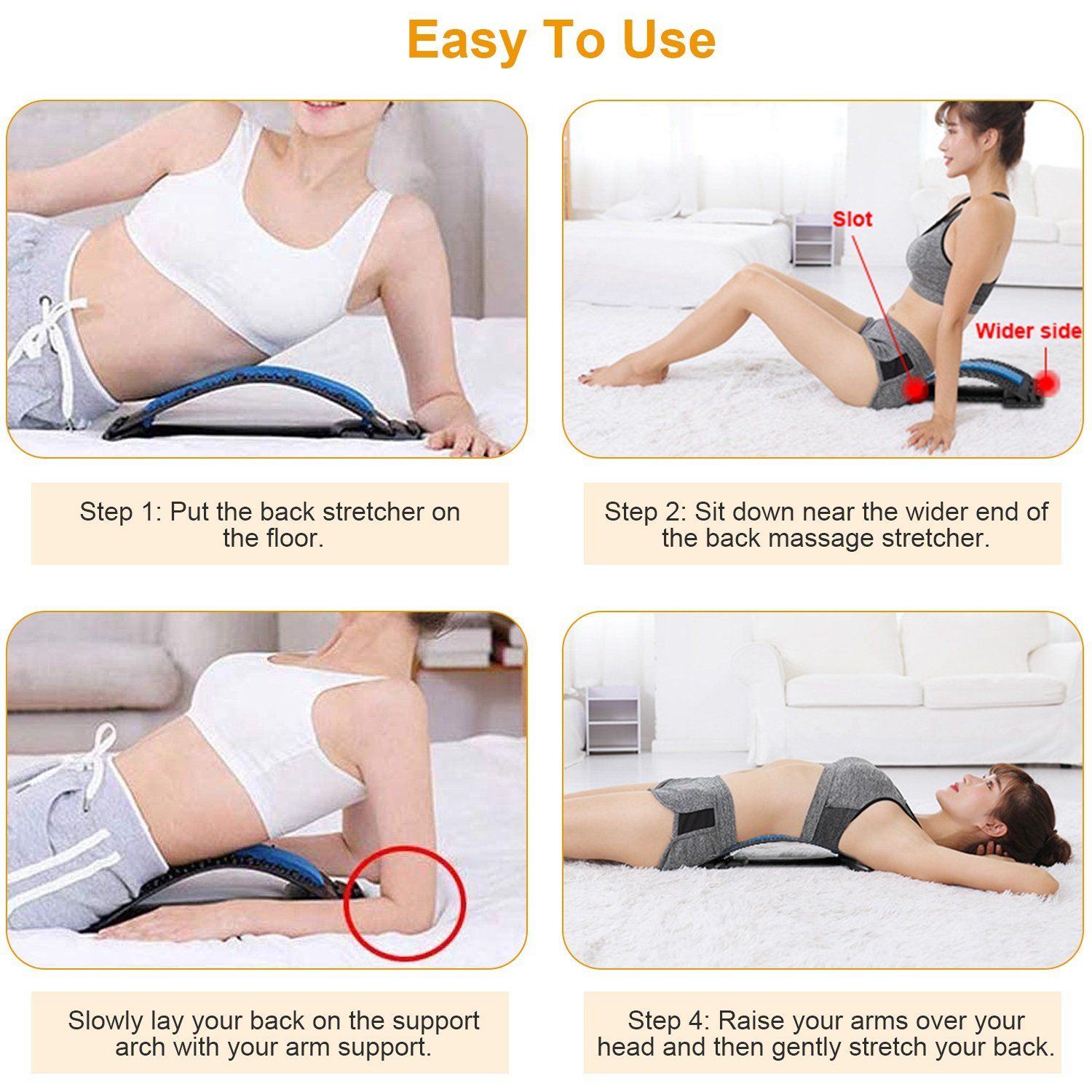 Multi-Level Lumbar Spinal Support Stretcher Wellness - DailySale