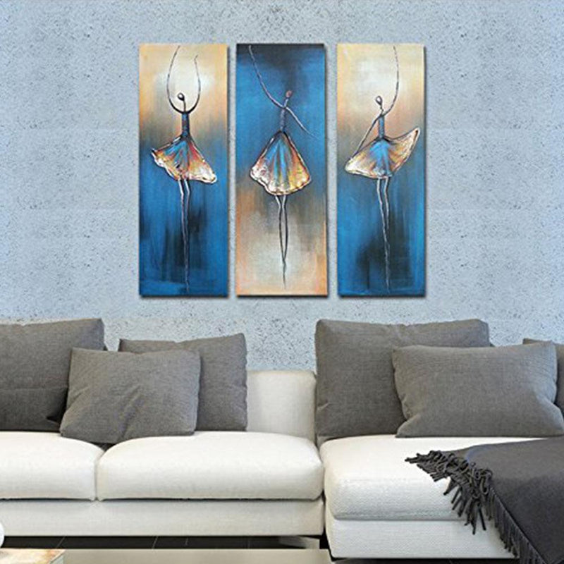 Multi-Panel Modern Abstract Paintings on Canvas Stretched on Wood Lighting & Decor Dancing Ballerina - DailySale