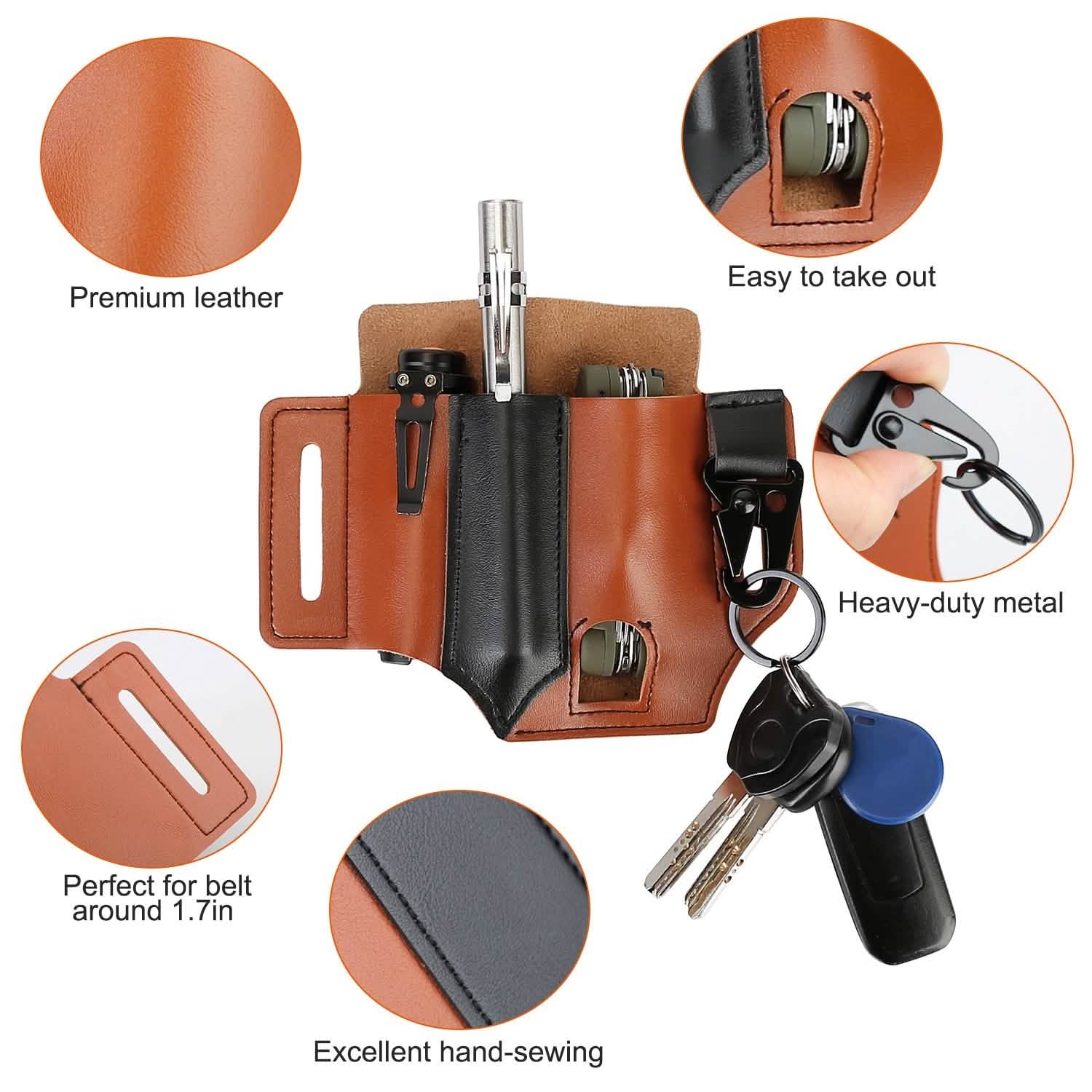 Multi-tool Sheath for Belt Leather EDC Pocket Organizer Men's Shoes & Accessories - DailySale