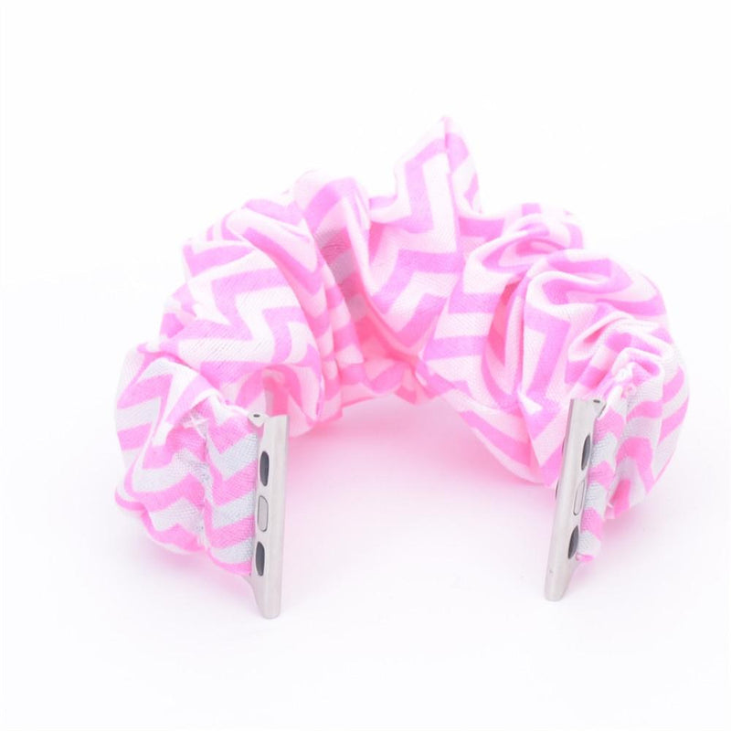 Multifunction Hair Scrunchie Apple Watch Band - Assorted Colors Gadgets & Accessories 38/40mm Pink Stripe - DailySale