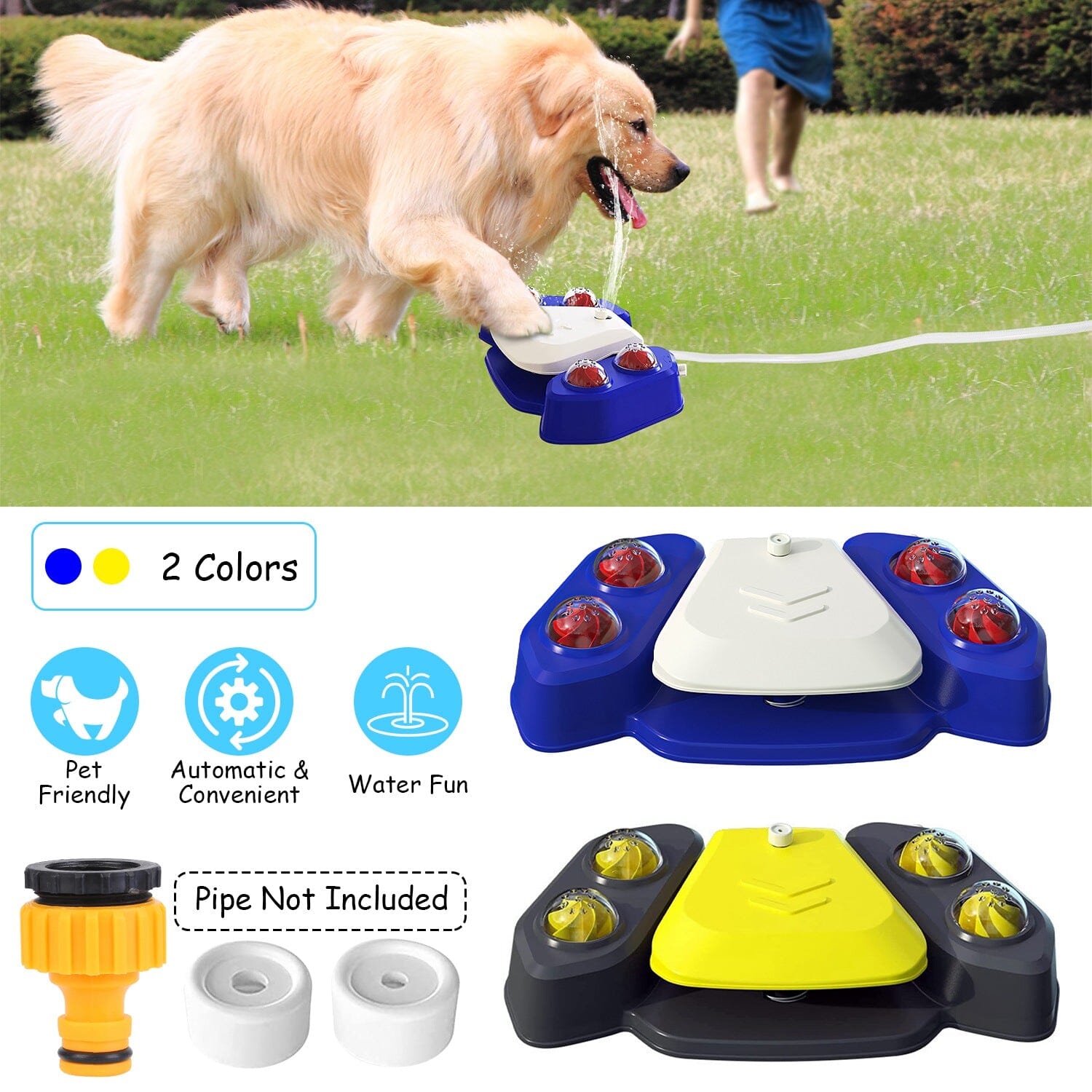 Multifunctional Automatic Pet Water Dispenser Outdoor Step-on Activated Sprinkler Pet Supplies - DailySale