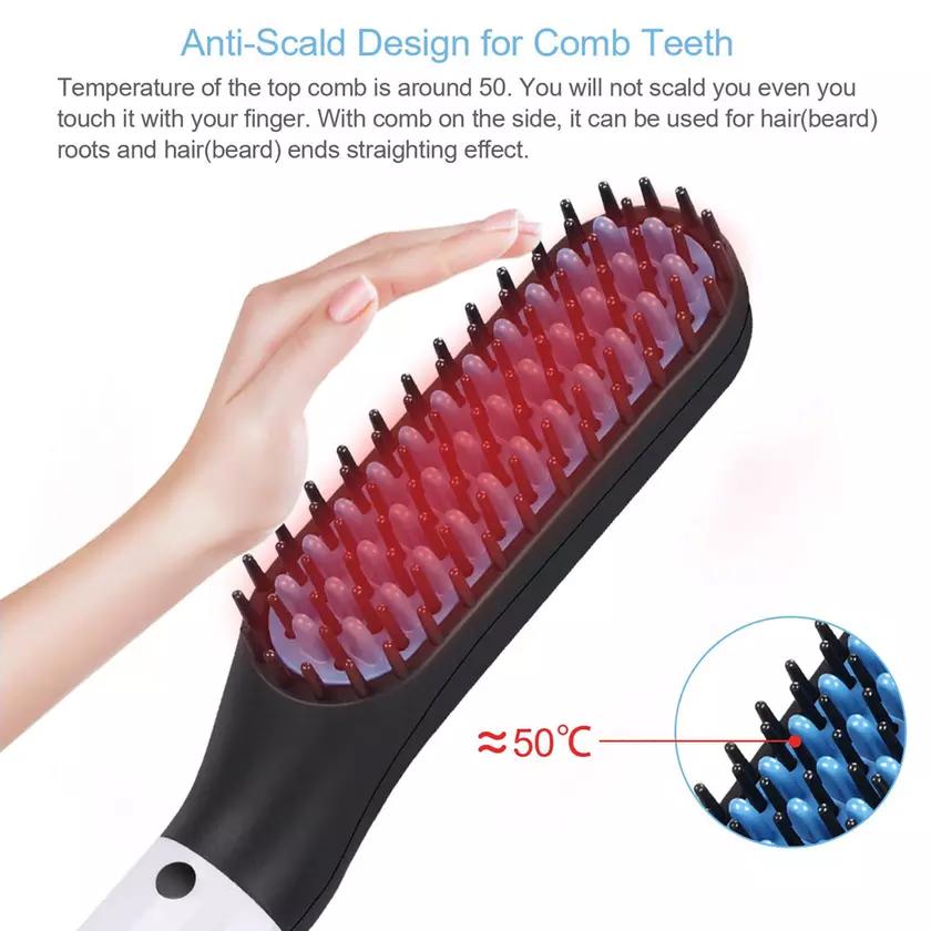 Multifunctional Beard Straightener for Men Electric Hot Hair Straightening Comb Men's Grooming - DailySale